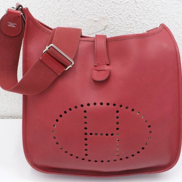Hermes Taurillon Clemence Evelyne III GM Shoulder Bag - Dark Fuchia Pink - Picture 1 of 15
